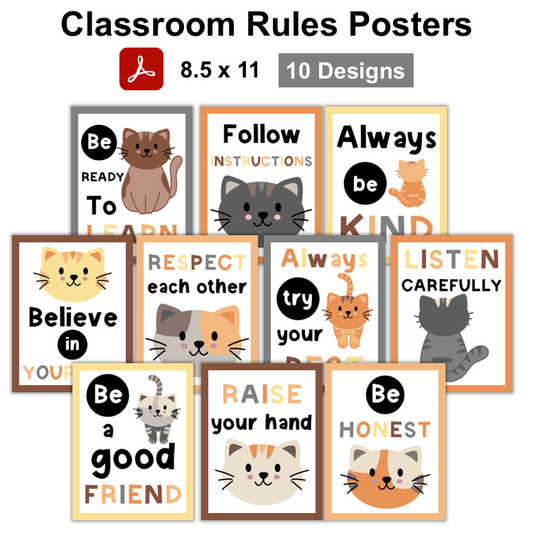 Classroom Rules Posters - Little Cat