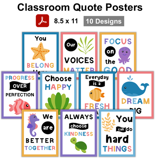 Classroom Quote Posters - Under the Sea