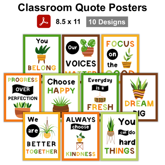 Classroom Quote Posters - Indoor Plants