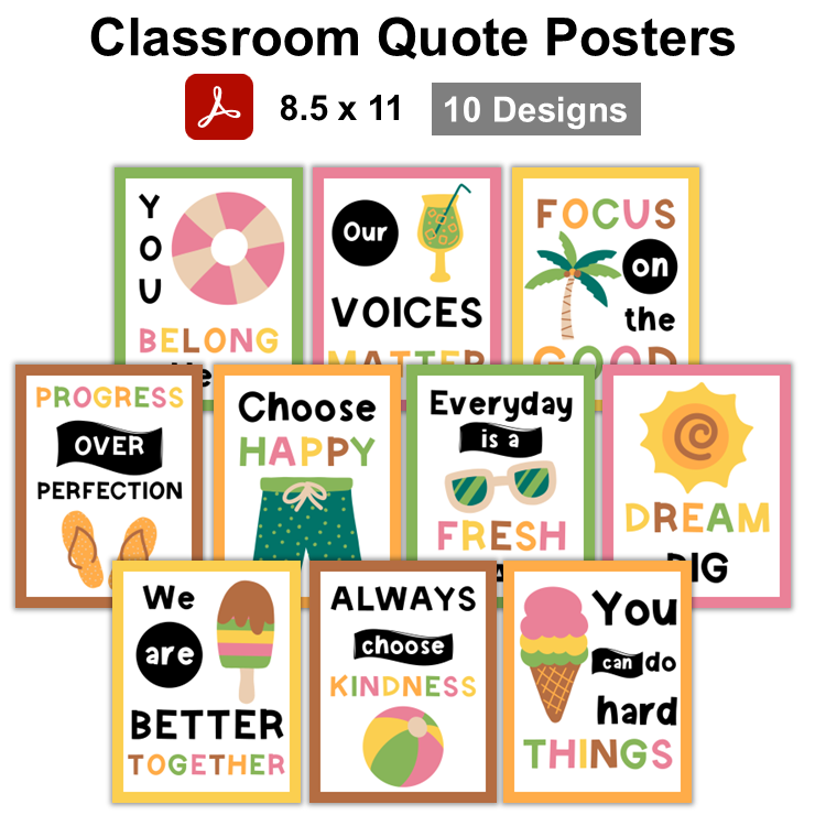 Classroom Quote Posters - Hello Summer