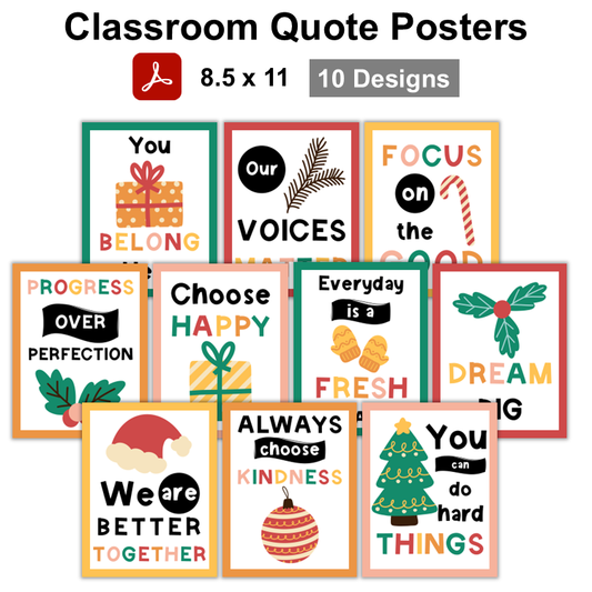 Classroom Quote Posters - Cute Christmas