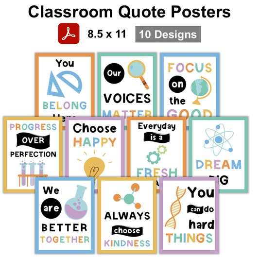 Classroom Quote Posters - Pastel Science