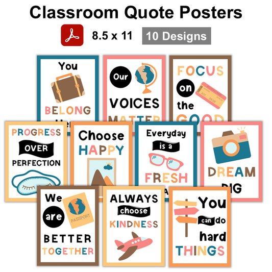 Classroom Quote Posters - Travel the World
