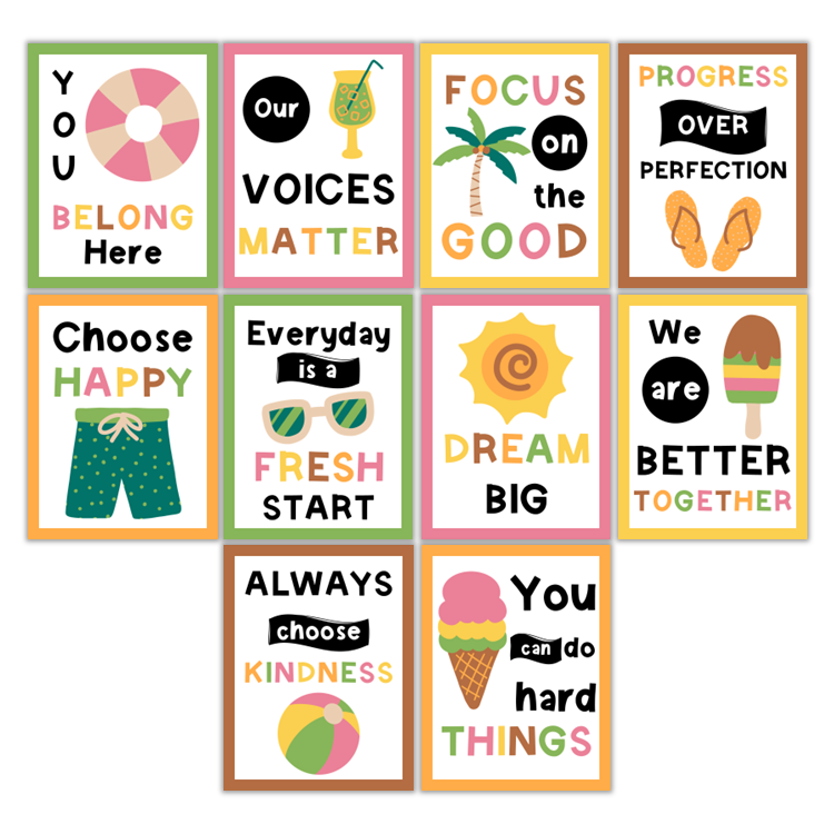 Classroom Quote Posters - Hello Summer