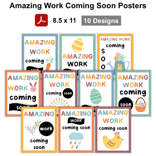 Amazing Work Coming Soon Posters - Happy Easter