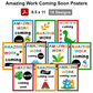 Amazing Work Coming Soon Posters - Cute Dinosaur
