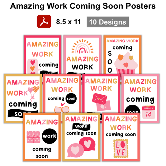 Amazing Work Coming Soon Posters - Pink Valentine