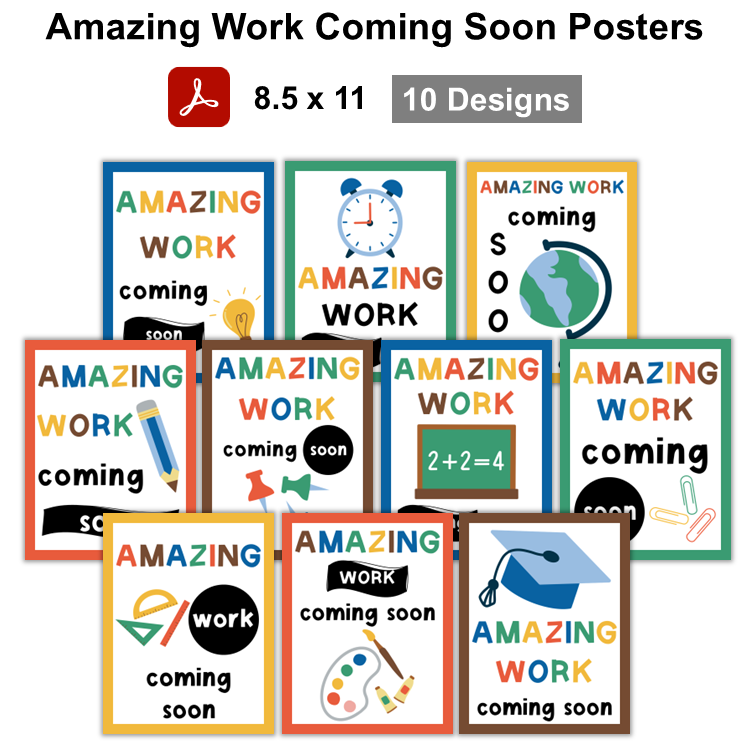 Amazing Work Coming Soon Posters - School Supplies