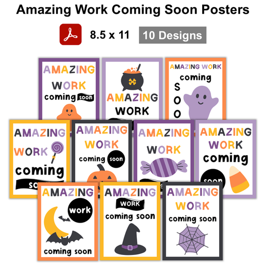 Amazing Work Coming Soon Posters - Purple Halloween