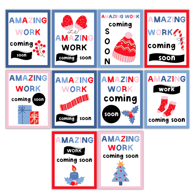 Amazing Work Coming Soon Posters - Blue Winter