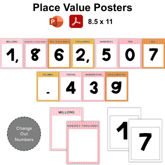 Place Value Posters - Pink Halloween | Editable