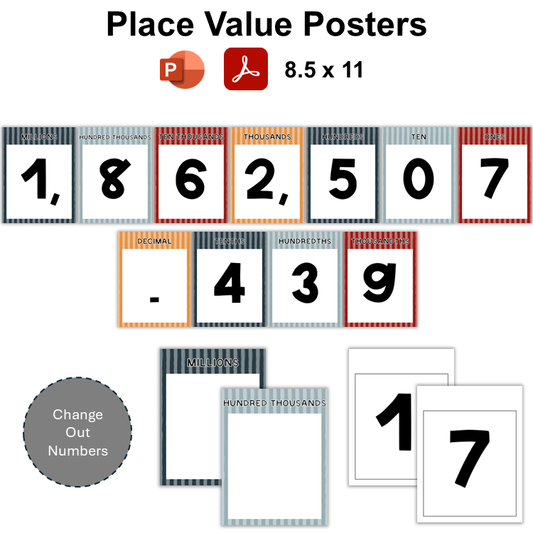Place Value Posters - Little Town | Editable