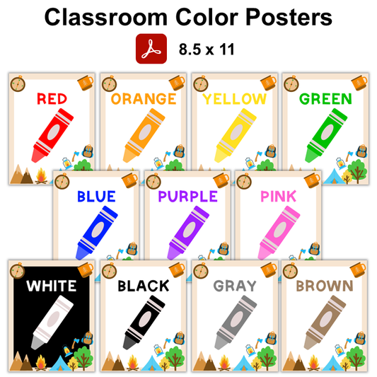 Classroom Color Posters - Camping