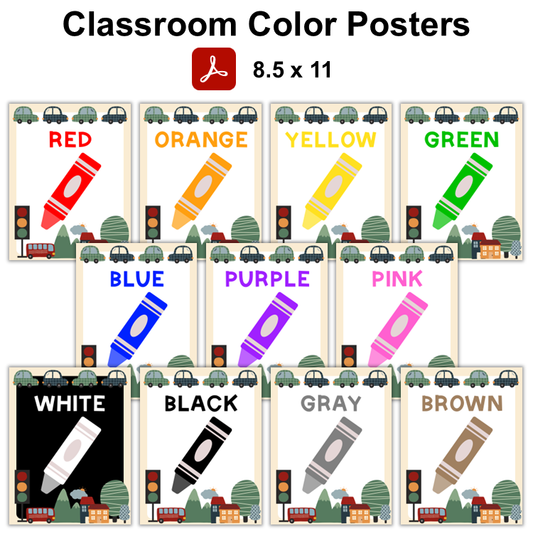 Classroom Color Posters - Little Town