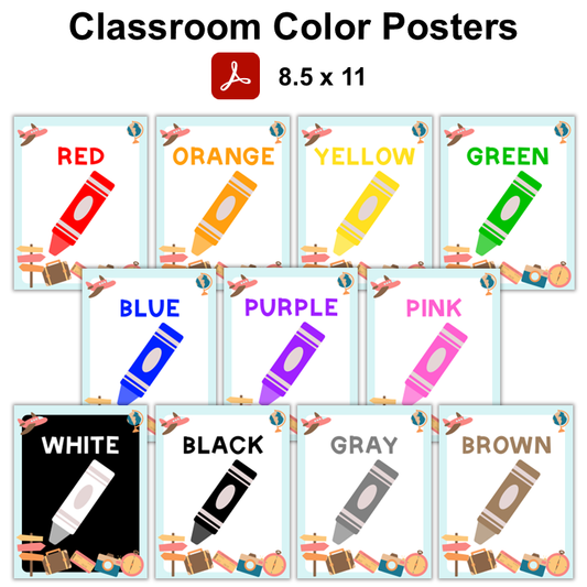 Classroom Color Posters - Travel the World