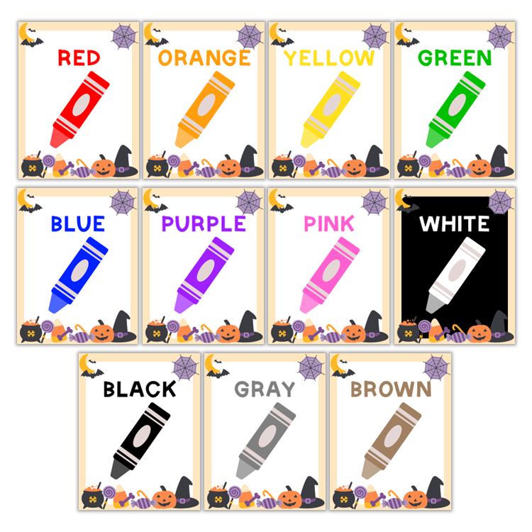 Classroom Color Posters - Purple Halloween