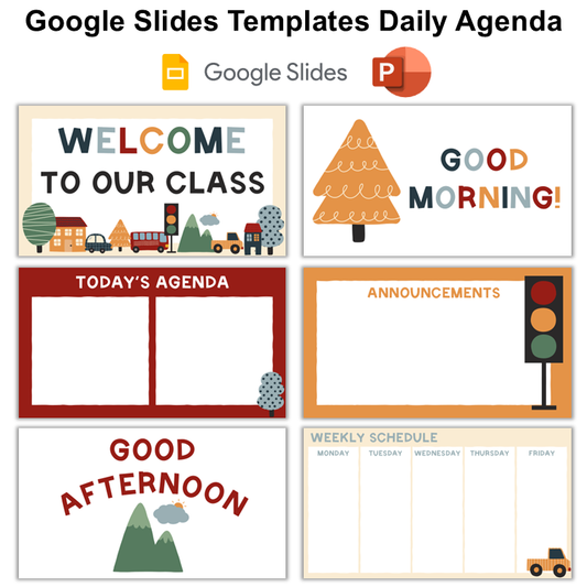 Google Slides Templates Daily Agenda - Little Town | Editable
