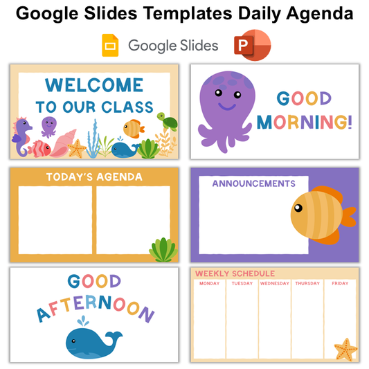 Google Slides Templates Daily Agenda - Under the Sea | Editable