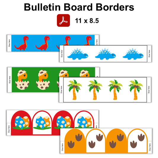 Bulletin Board Borders - Cute Dinosaur