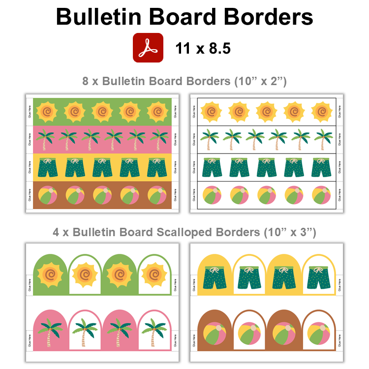 Bulletin Board Borders - Hello Summer