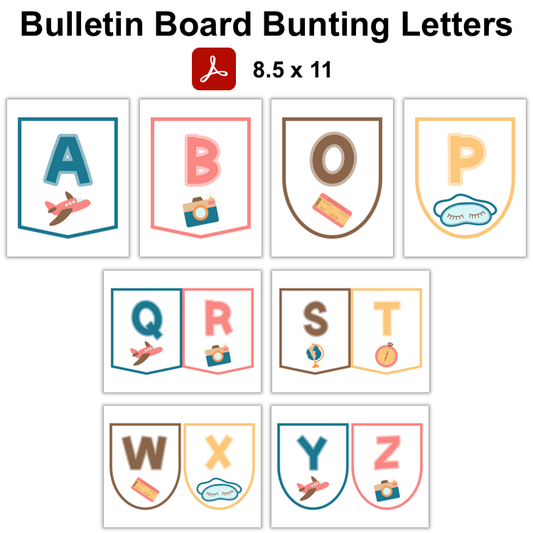 Bulletin Board Bunting Letters  - Travel the World