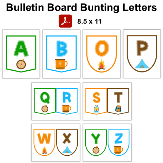 Bulletin Board Bunting Letters  - Camping