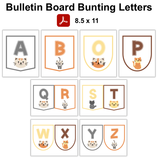 Bulletin Board Bunting Letters  - Little Cat
