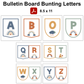 Bulletin Board Bunting Letters  - Neutral Rainbow