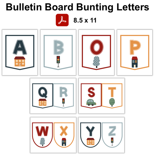 Bulletin Board Bunting Letters  - Little Town