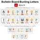 Bulletin Board Bunting Letters  - Neutral Rainbow