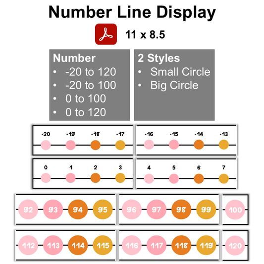 Number Line Display - Pink Halloween