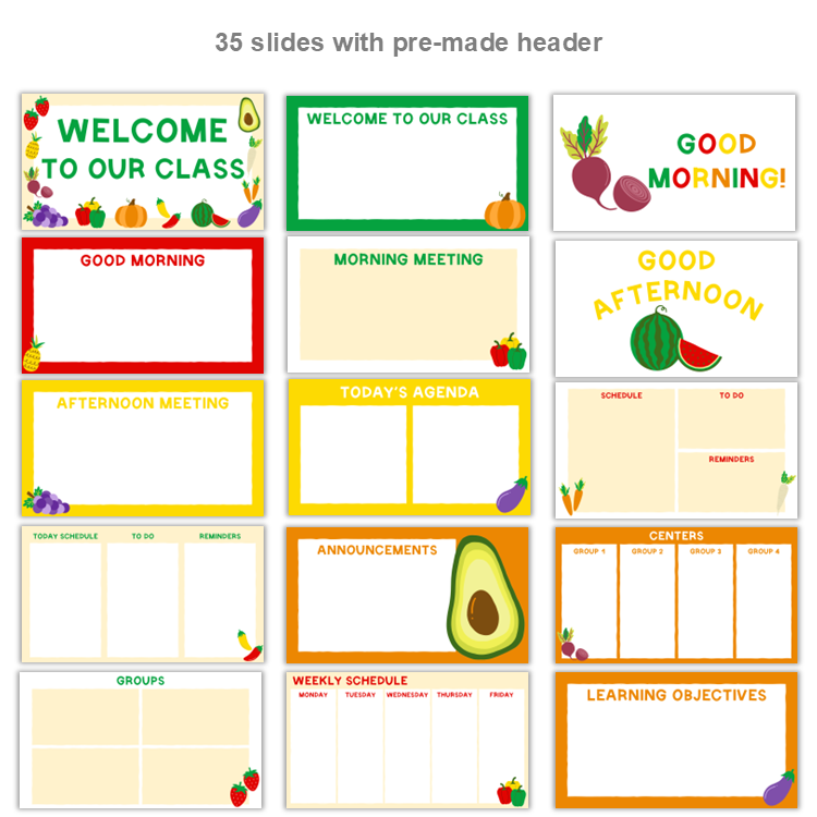 Google Slides Templates Daily Agenda - Healthy Eating | Editable