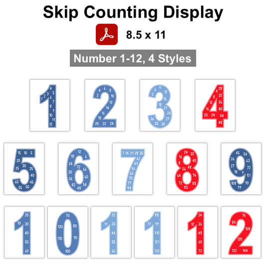 Skip Counting Display - Blue Winter