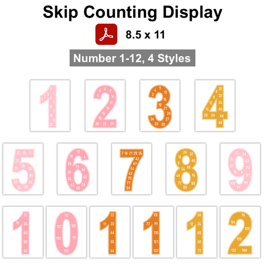 Skip Counting Display - Pink Halloween