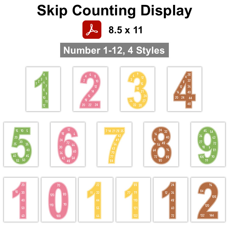 Skip Counting Display - Hello Summer