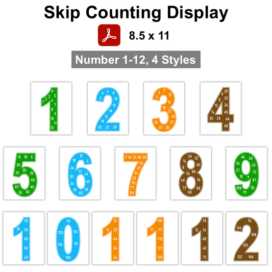 Skip Counting Display - Camping