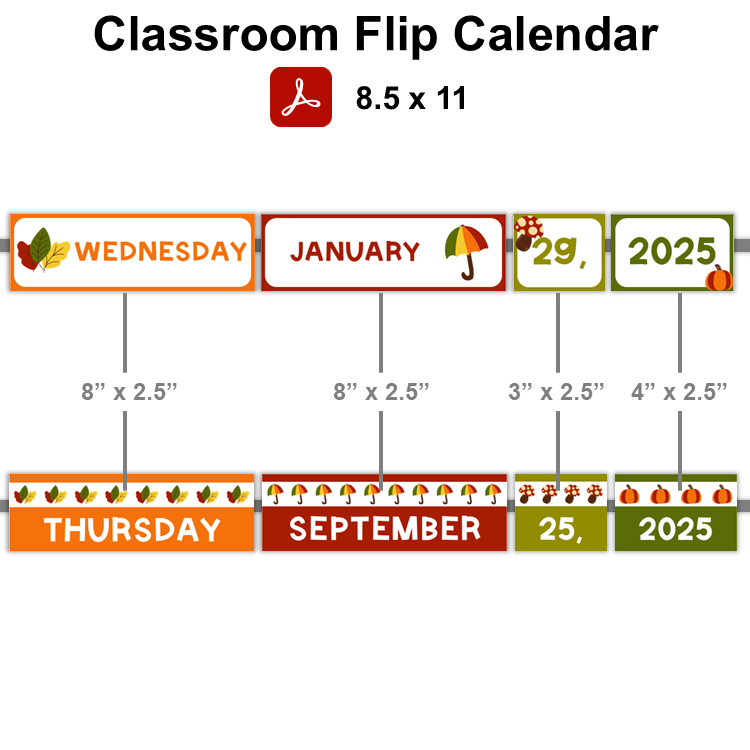 Classroom Flip Calendar - Hello Fall
