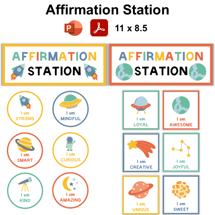 Affirmation Station - Space | Editable