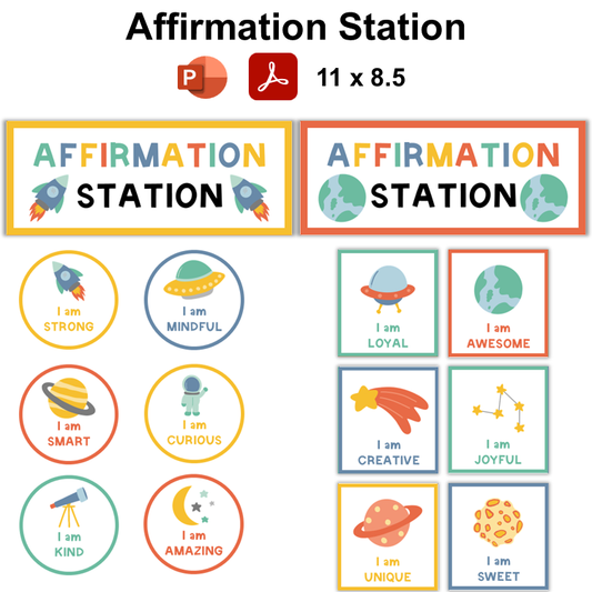 Affirmation Station - Space | Editable