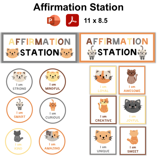 Affirmation Station - Little Cat | Editable