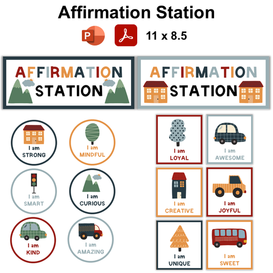 Affirmation Station - Little Town | Editable