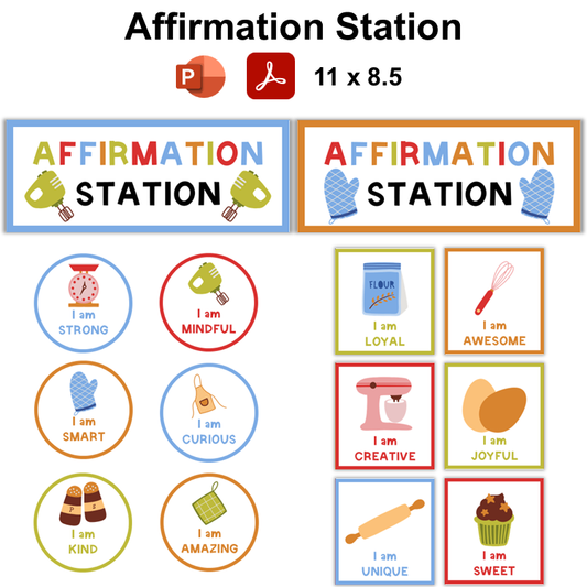 Affirmation Station - Colorful Baking | Editable