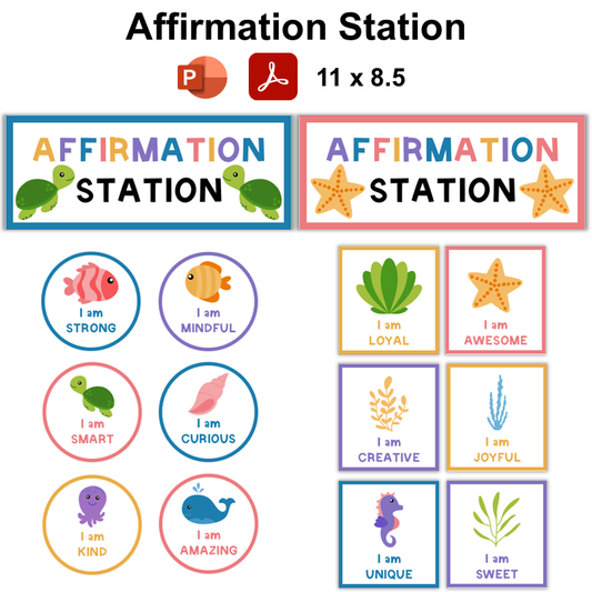 Affirmation Station - Under the Sea | Editable