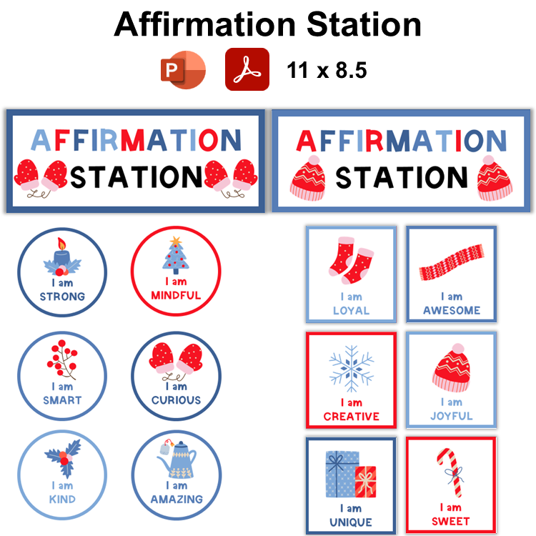 Affirmation Station - Blue Winter | Editable