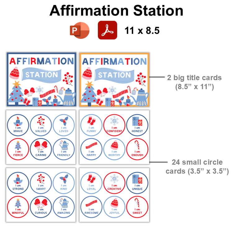 Affirmation Station - Blue Winter | Editable