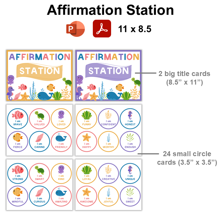 Affirmation Station - Under the Sea | Editable