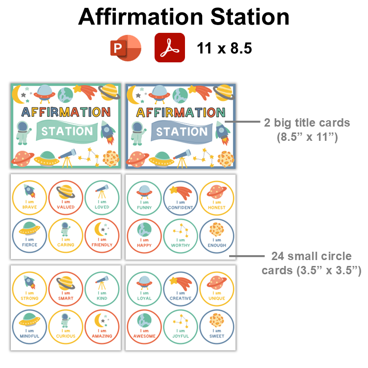 Affirmation Station - Space | Editable