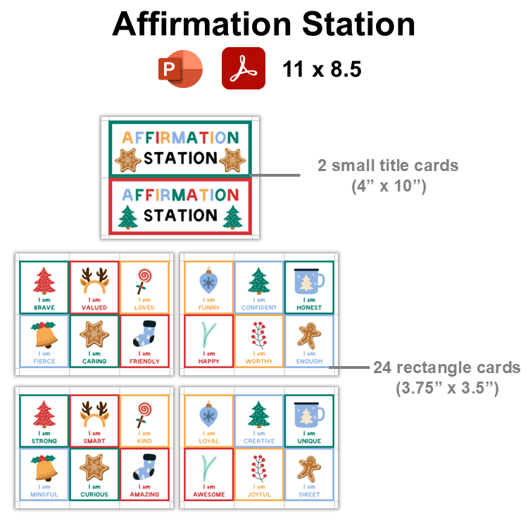 Affirmation Station - Bright Christmas | Editable
