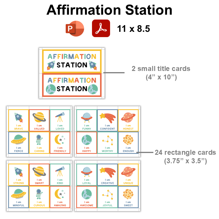 Affirmation Station - Space | Editable