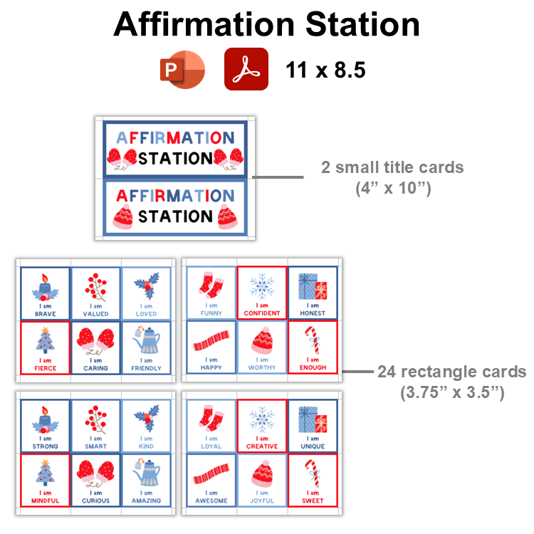 Affirmation Station - Blue Winter | Editable